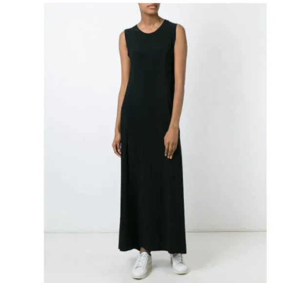 knee length dresses for ladies Norma Kamali x Lifestyle Halter Side Slit Long Dress in BLACK. Size M main image 1